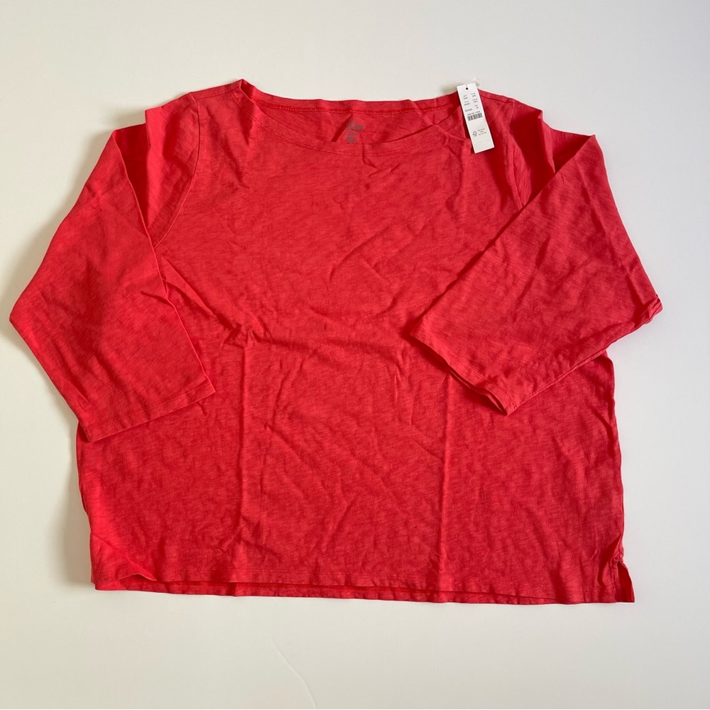 J.Crew Slub Boatneck ¾ Sleeve Tee